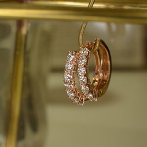 Diamond Hoop Earrings (18K Rose Gold)
