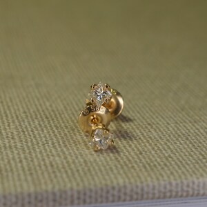 Princess Cut Diamond Stud Earrings (14K Yellow Gold)