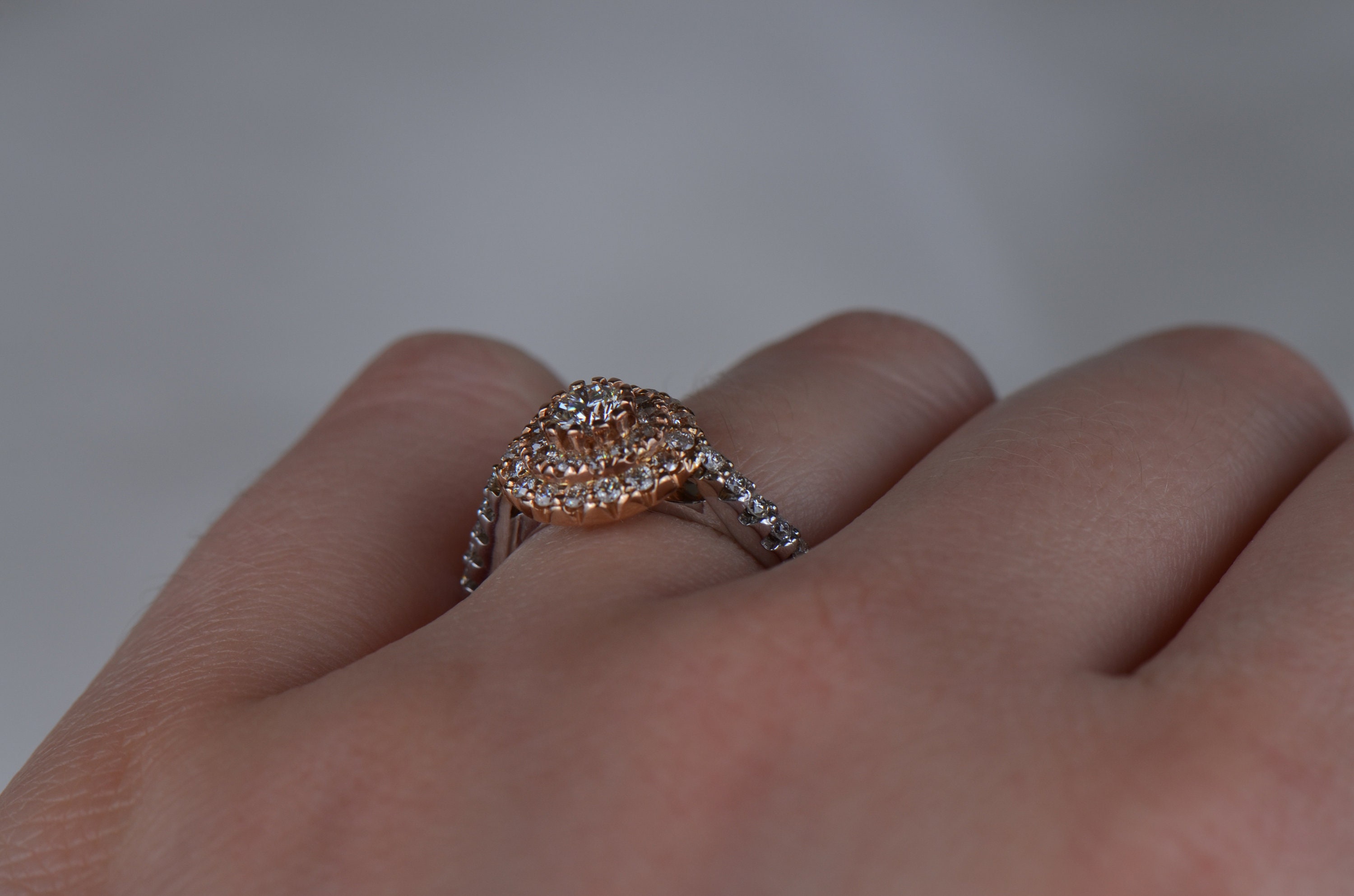 Cluster Setting Diamond Engagement Ring and Wedding Band Set Etsy
