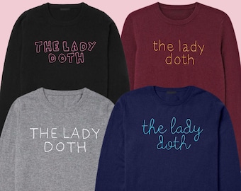 FLASH SALE Custom Hand Embroidered 100% Cashmere Sweater, Personalized Gift, Unisex Size