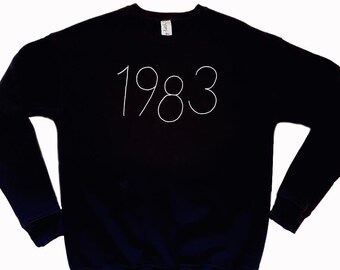 Custom Embroidered Year Sweatshirt – Soft Unisex Crewneck, Birthday Gift