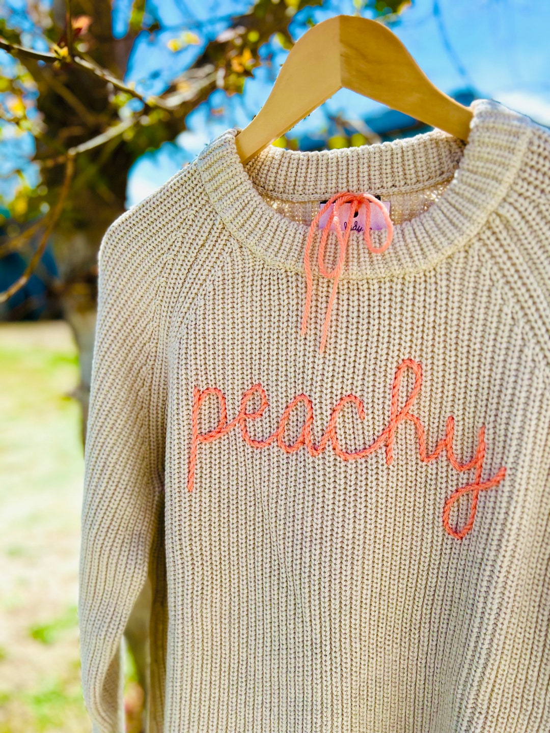 Customized Organic Cotton Knit Sweater, Custom Hand Customized Organic Cotton Knit Sweater, Custom Hand