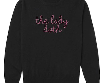 FLASH SALE Custom Embroidered Women's Cashmere Sweatshirt, Cursive Font