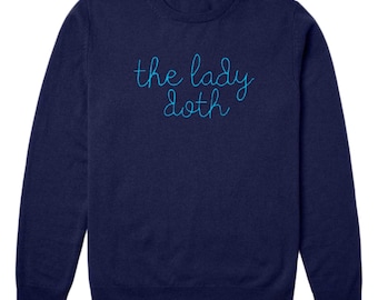 FLASH SALE Custom Embroidered Cashmere Sweatshirt, Personalized Women's Crewneck