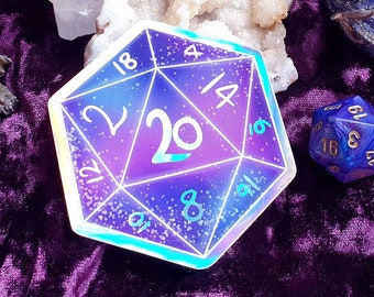 D20 Holographic Large Sticker