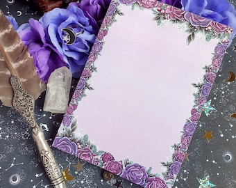 Gothic Purple Rose / A6 Notepad / Memo Pad