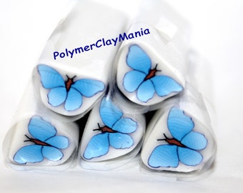 Canne polymère crue / Papillon bleu