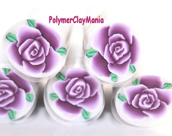 Polymer flower cane / Purple rose