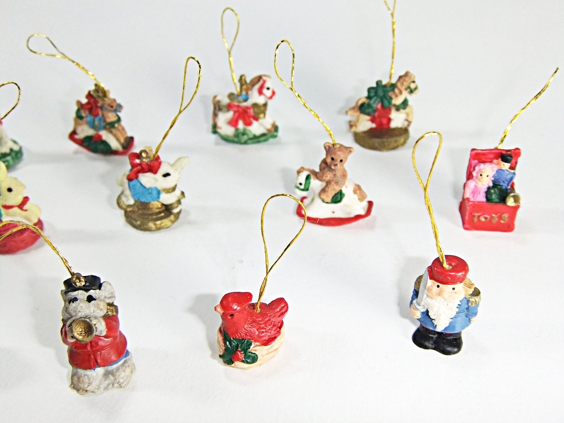 Miniature Christmas Tree Ornaments Miniature Ornaments Big Lot Etsy