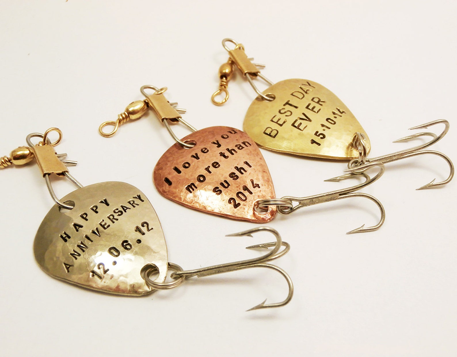 Personalized Fishing Lure Handstamped German Silver Custom Etsy