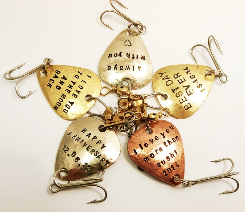 Personalized Fishing Lure Handstamped German Silver Custom Etsy