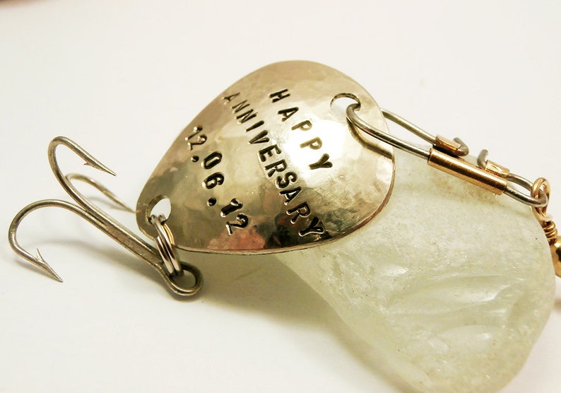 Personalized Fishing Lure Handstamped German Silver Custom Etsy