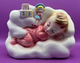 Vintage Sleeping Baby Planter