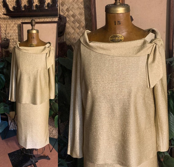 Vintage 1960's Lurex Bomshell Two Piece Blouse Ski
