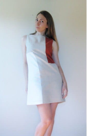 Color Block Linen Mini Dress