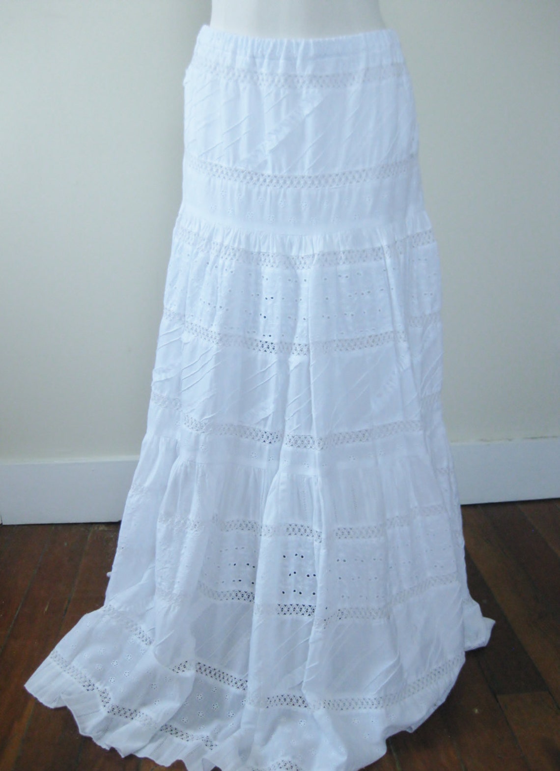 White Gypsy Skirt White Skirt Gypsy Skirt Long White Etsy