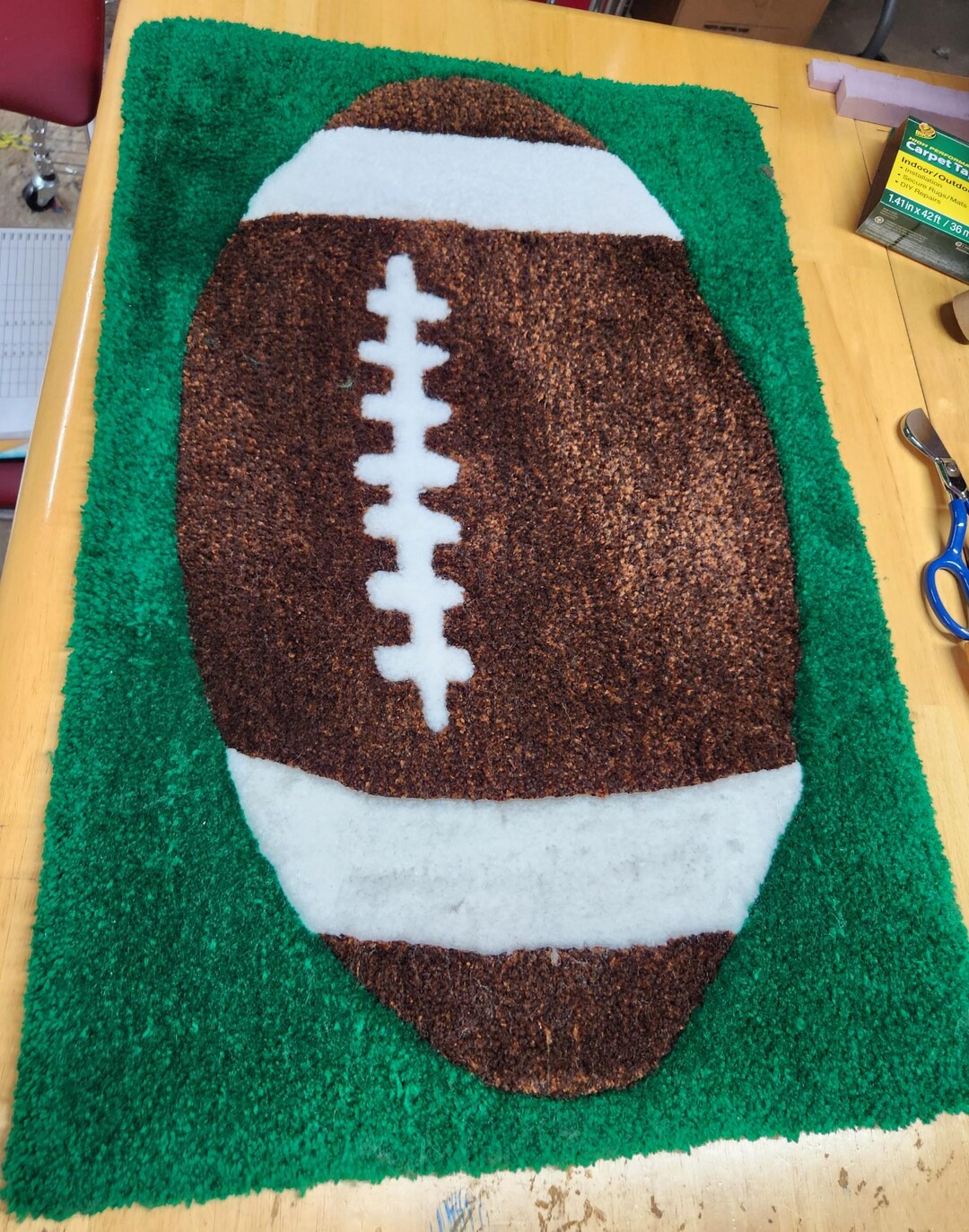 Football Tufted Rug - Etsy