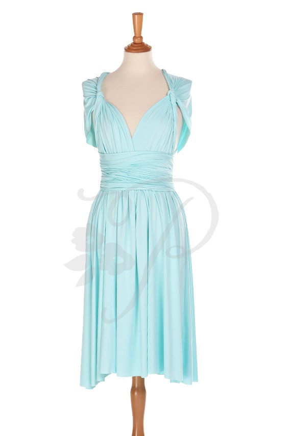 infinity dress aqua blue