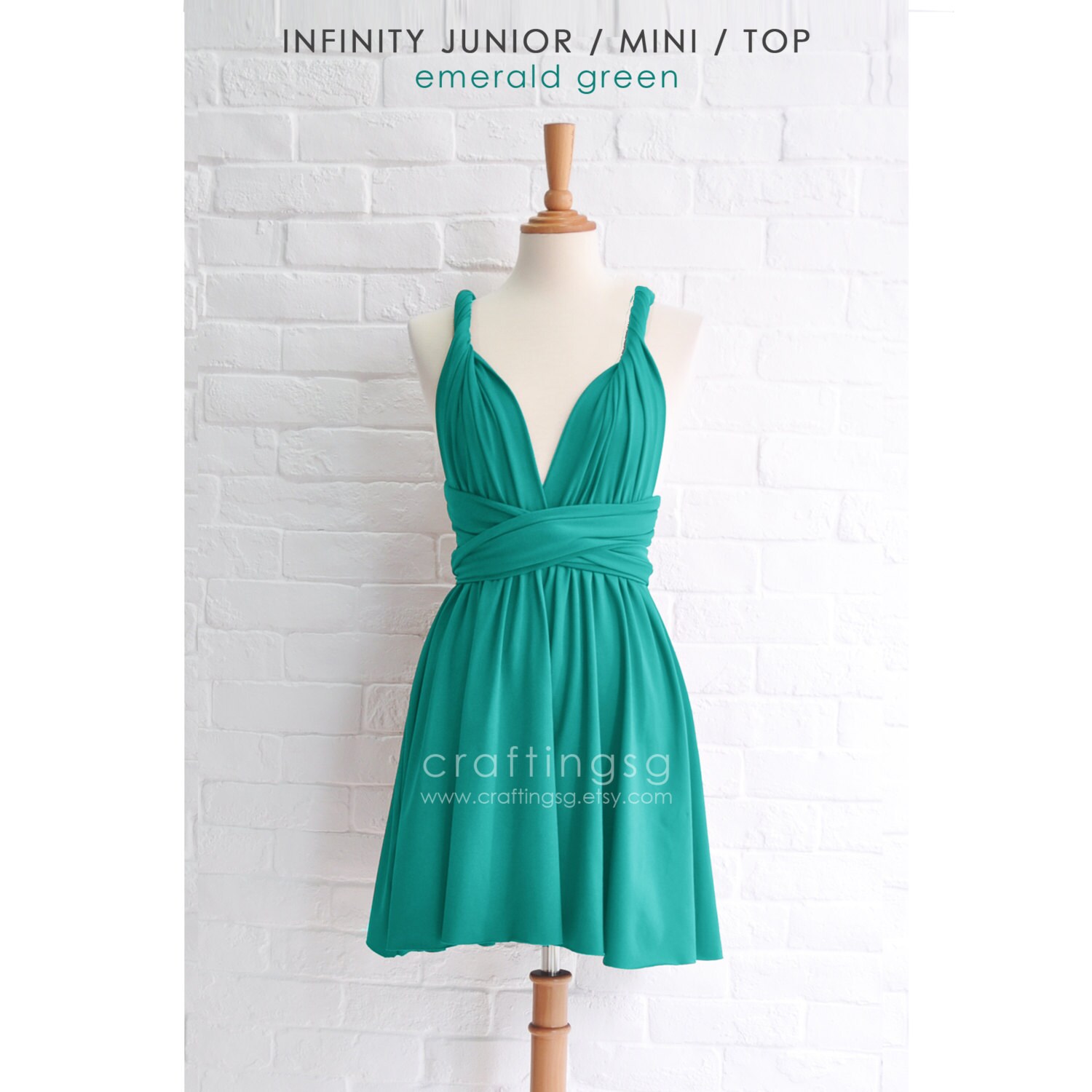 Junior / Mini Bridesmaid Dress Infinity Dress Emerald Green Etsy