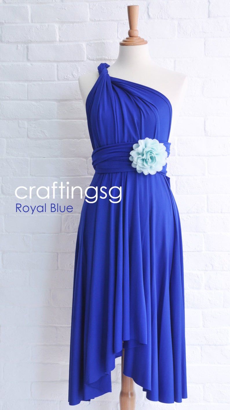Bridesmaid Dress Infinity Dress Royal Blue Knee Length Wrap | Etsy
