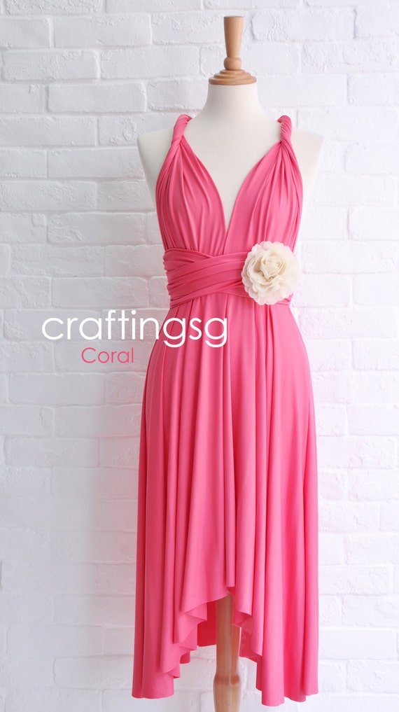 infinity dress coral pink