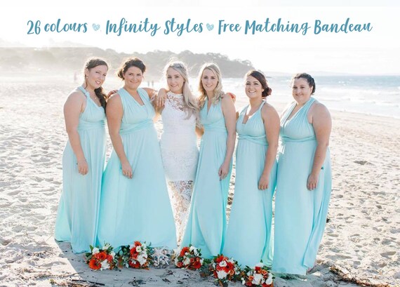 infinity dress aqua blue