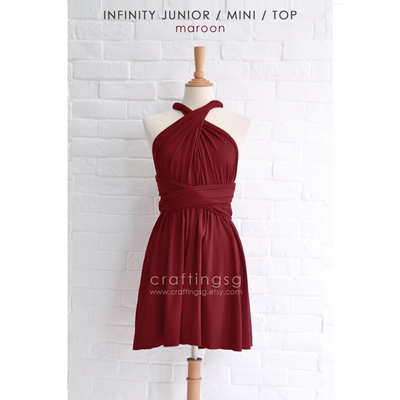 Junior / Mini Bridesmaid Dress Infinity Dress Maroon Etsy