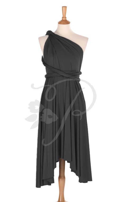 Bridesmaid Dress Infinity Dress Black Knee Length Wrap | Etsy