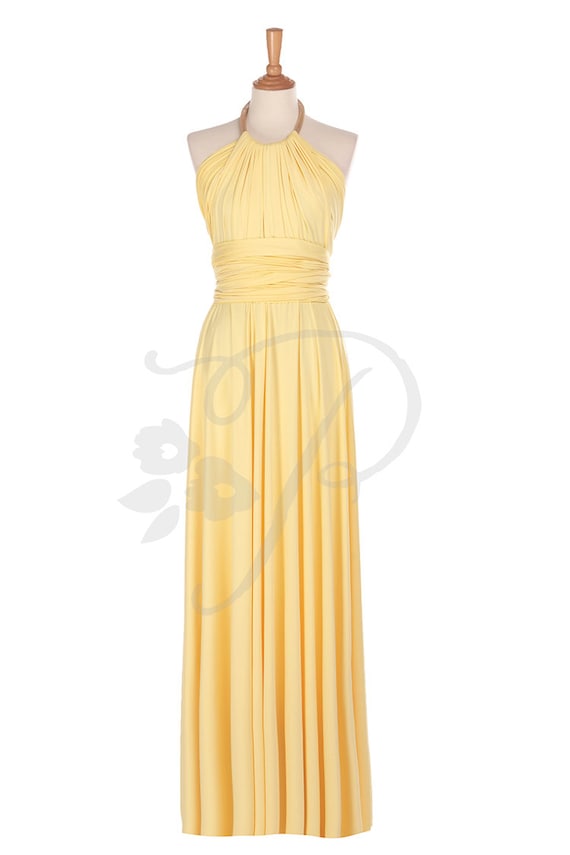 yellow maxi bridesmaid dress