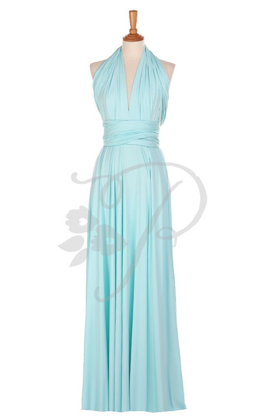 Bridesmaid Dress Aqua Blue Maxi Floor Length Infinity Dress | Etsy