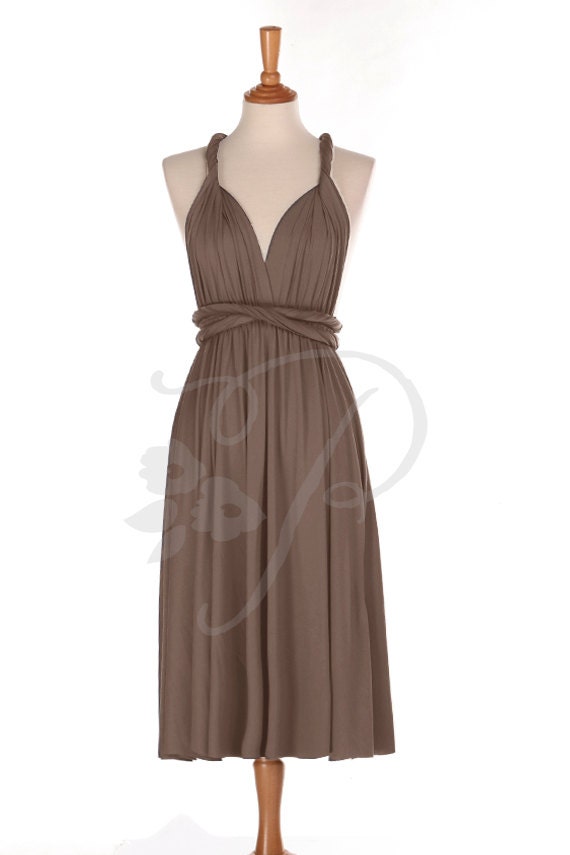 Short Straight Hem Bridesmaid Dress Infinity Dress Russet | Etsy