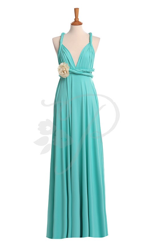 Bridesmaid Dress Turquoise Maxi Floor Length Infinity Dress | Etsy