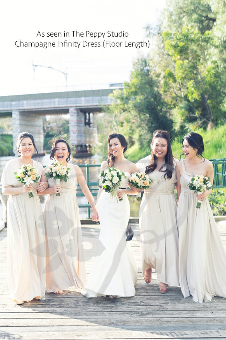 Bridesmaid Dress Champagne Maxi Floor Length Infinity Dress image 0