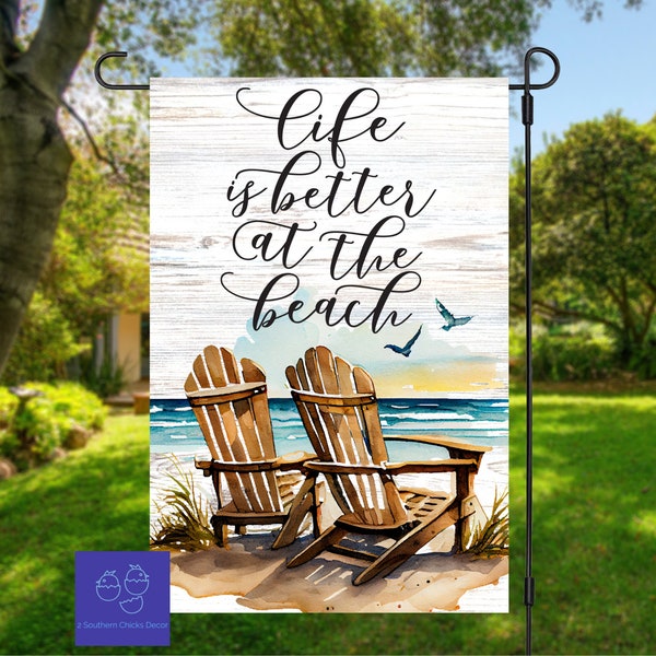 Personalized Beach Garden Flag Vertical Single or Double Sided 12" X 18" Porch Flags-Life is Better at the Beach Flag-Summer Flag-Beach Flag