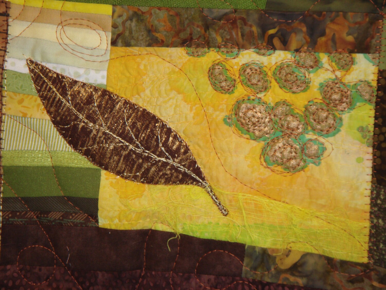 Textile Art Quilt - Autumn - the Warm Tones of Autumn in a Batik Mixed ...
