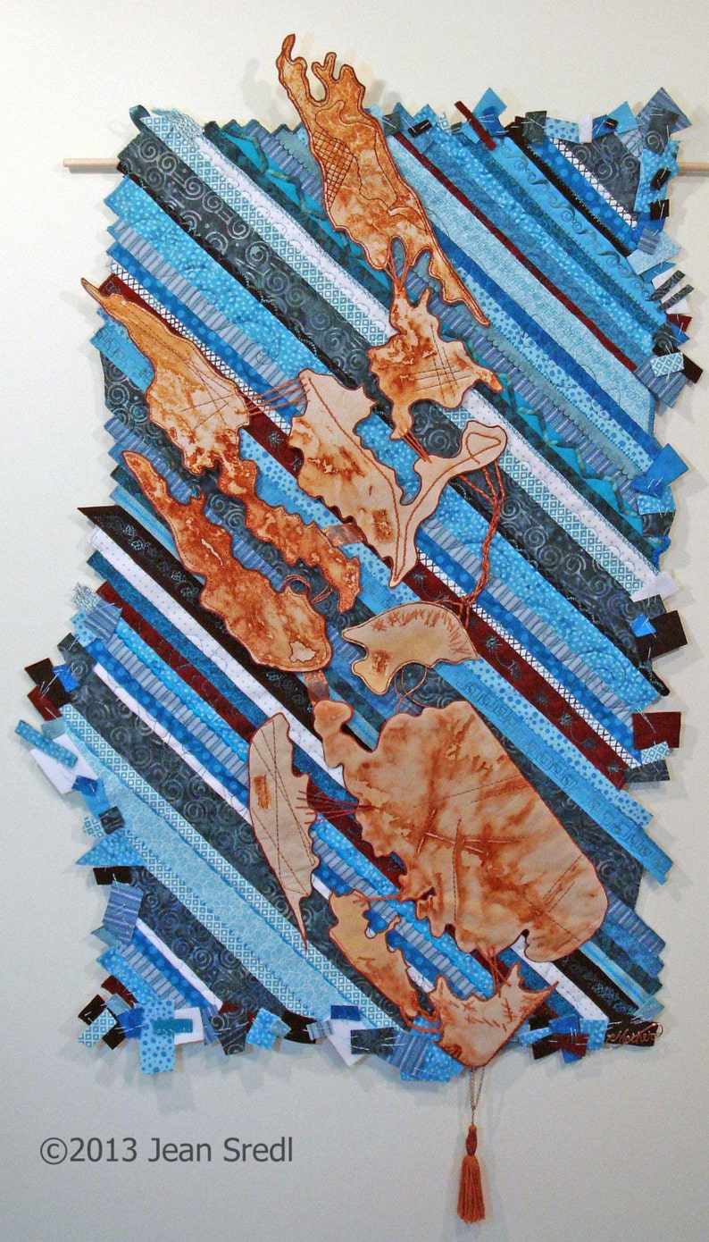 Textile Art Quilt Wall Hanging pieces Close up of Etsy