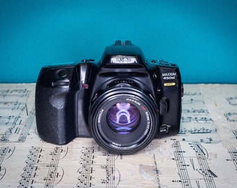 Cámara de película Minolta Maxxum Vintage Minolta Maxxum 450si de 35 mm con lente principal