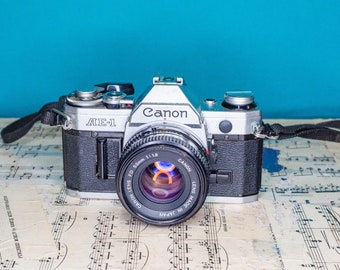 Vintage Canon AE-1 Program 50mm F/1.8 Kit Lens Film SLR