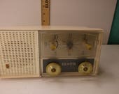 Vintage Zenith Tube Clock Radio Off White M875V Atomic Age Space Age .epsteam