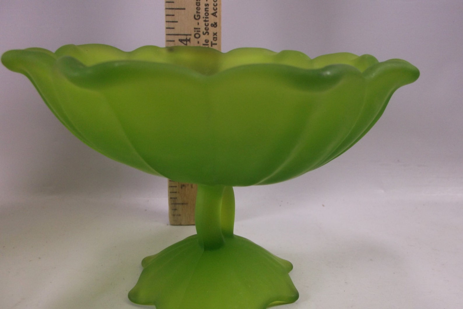 Westmoreland Green Satin Glass Pedestal Candy Dish .epsteam Etsy