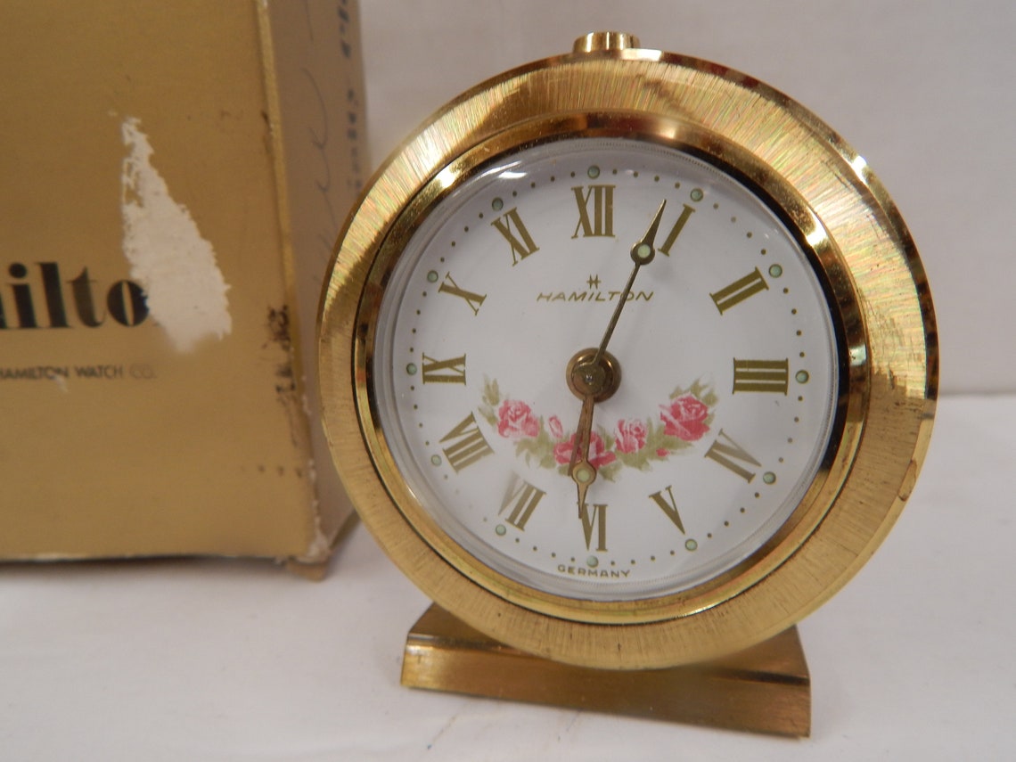 Travel Alarm Clock Hamilton Working New In Box Vintage Made Etsy