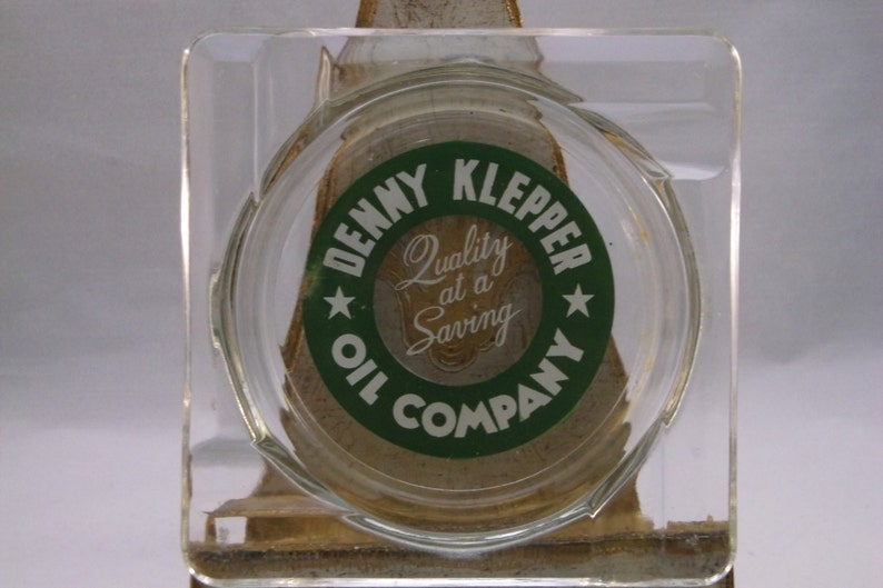 Oil And Gas Ashtray Glass 50 s Advertising Denny Klepper Oil Company .epsteam