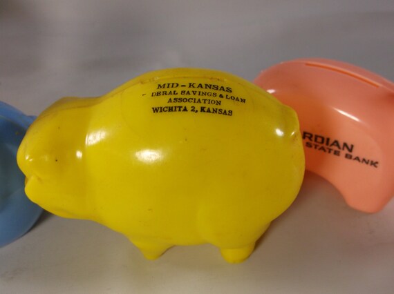 Advertising Banks Piggy Banks Vintage Lot Of 5 Small Plastic Etsy