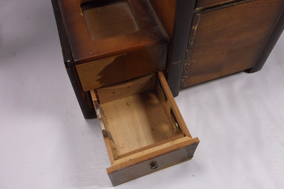 Antique Cigarette Dispenser Wooden Owl Music Box . epsteam Etsy