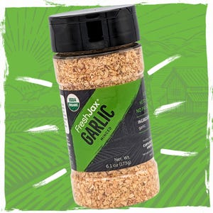 FreshJax Organic Garlic Minced (6.1 oz Bottle) Certified Organic, Non GMO, Gluten Free, Keto, Paleo, No Preservative Dried Minced Garlic