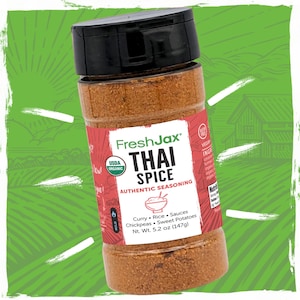 FreshJax Organic Thai Seasoning Powder (5.2 oz Bottle) Non GMO, Gluten Free, Keto, Paleo, No Preservatives, Kosher Plant-Based Thai Spice
