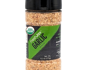 Organic Minced Garlic Seasoning | Dried Garlic Flakes, Pantry Essential (6.1 oz)