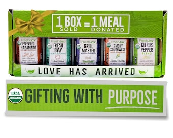 Organic Grill Seasoning Set with Giftable Box | 5 Spice Blends for Healthy Grilling, Meal Prep, Balanced Cooking | Father's Day Gift for Dad