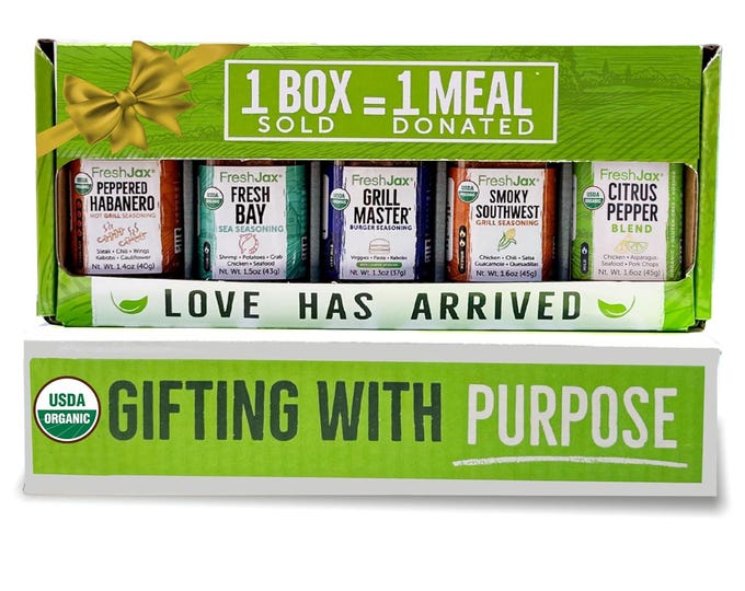 Organic Grill Seasoning Set | 5 Spice Blends, Gift Box, Healthy Grilling, Meal Prep