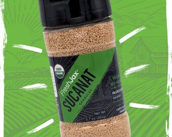 FreshJax Organic Sucanat Granules, Natural Sweetener (5.7 oz)